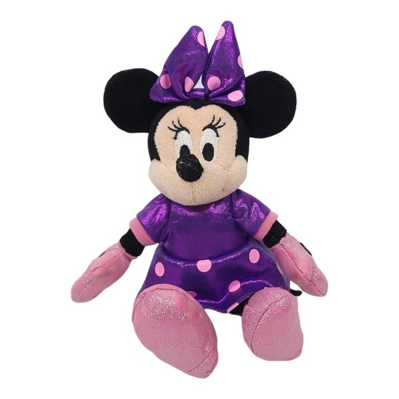 Ty Disney Sparkle Minnie Plush 9" Stuffed Animal Toy Purple Pink - Picture 1 of 10
